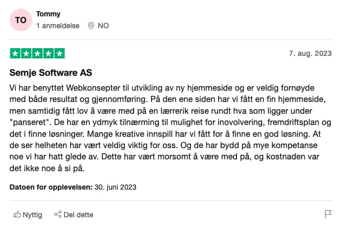 Grafisk design: Raymond Furre | Et skjermbilde som viser den forbedrede synligheten, økte kundebasen og sterkere markedsposisjon oppnådd av gründerfirmaet ditt.