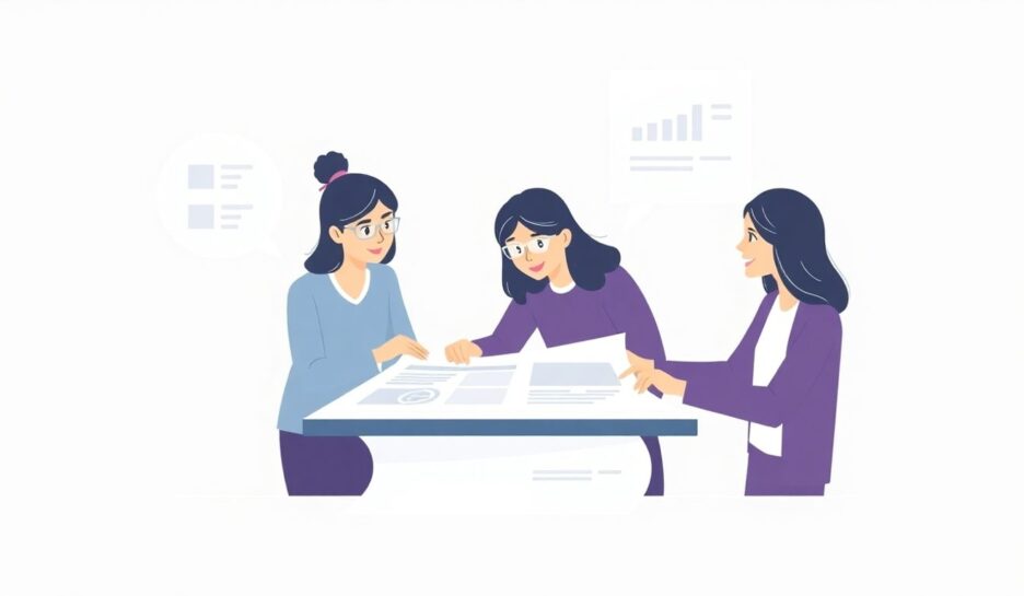 Illustrasjon av småbedrifter som jobber med markedsplan. {{brizy_dc_image_alt entityId=