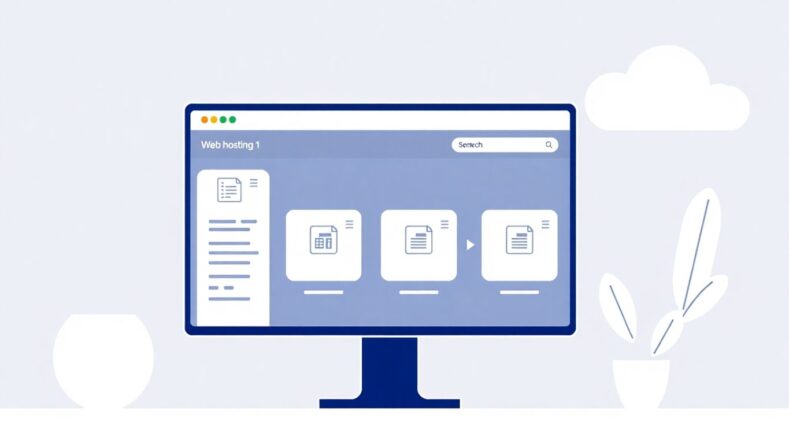 Illustrasjon av webhotellalternativer på en dataskjerm. {{brizy_dc_image_alt entityId=