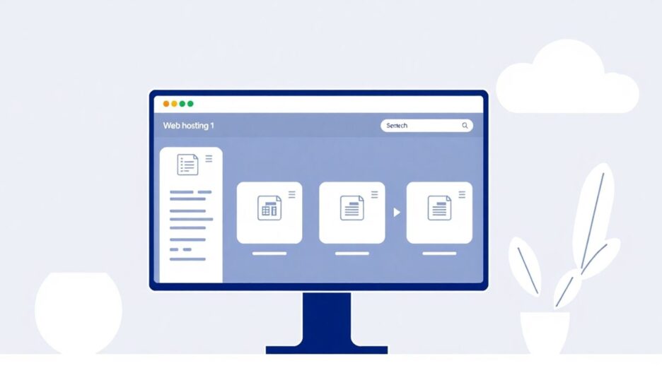 Illustrasjon av webhotellalternativer på en dataskjerm. {{brizy_dc_image_alt entityId=