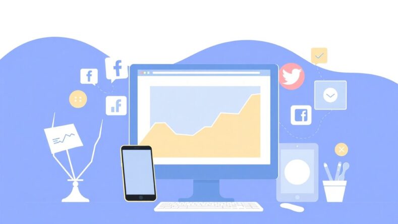 Moderne illustrasjon av digital markedsføring. {{brizy_dc_image_alt entityId=