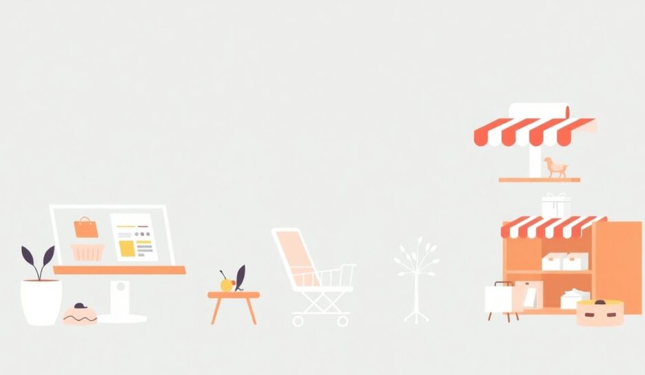 Moderne illustrasjoner av norsk nettbutikkpraksis. {{brizy_dc_image_alt entityId=