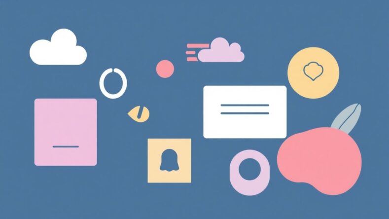 Illustrasjon av merkevareidentitet med myke farger. {{brizy_dc_image_alt entityId=