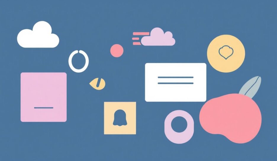 Illustrasjon av merkevareidentitet med myke farger. {{brizy_dc_image_alt entityId=