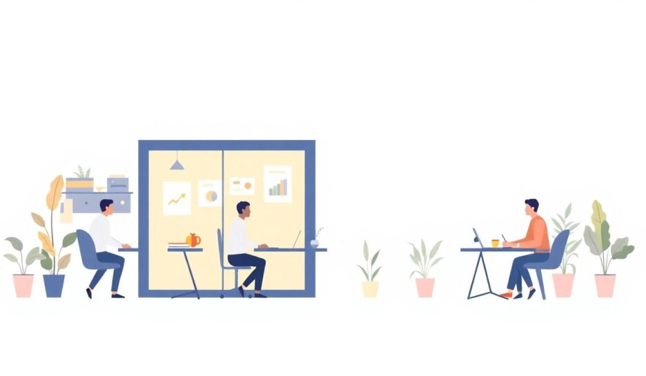 Illustrasjon av oppstart av firma med moderne elementer. {{brizy_dc_image_alt entityId=