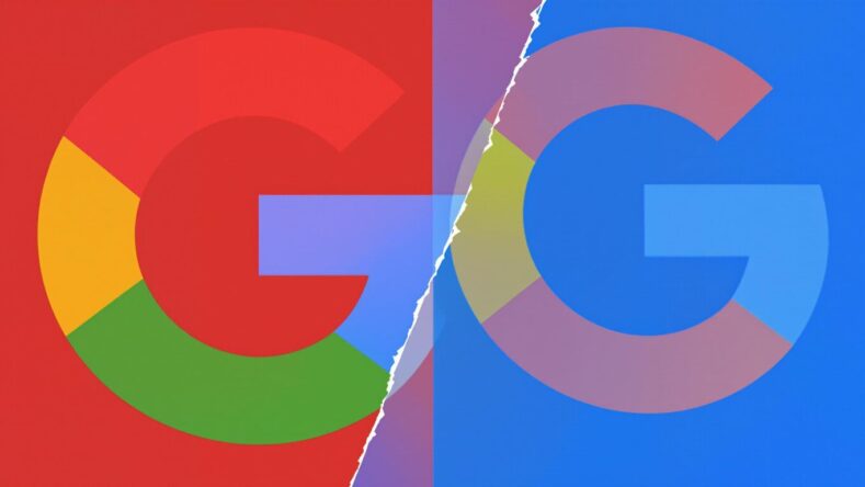 Facebook- og Google-logoer i konkurranse. {{brizy_dc_image_alt entityId=